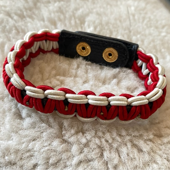 Henri Bendel Woven Red & Black Adjustable Bracelet NWOT - Picture 2 of 6
